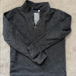 Children’s Place Boys 1/4 Zip Sweatshirt, Gray, Size 10/12 or M